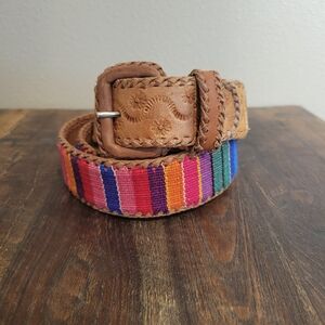 Artisanal Guatemalan Belt Leather and 100% Cotton SZ XL